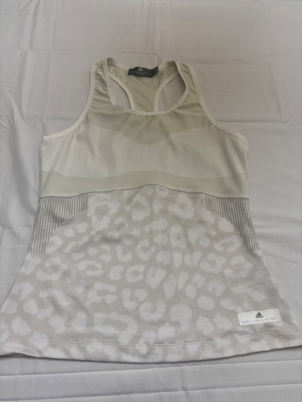 Adidas Stella McCartney Court Tank Women Large White with Animal Print